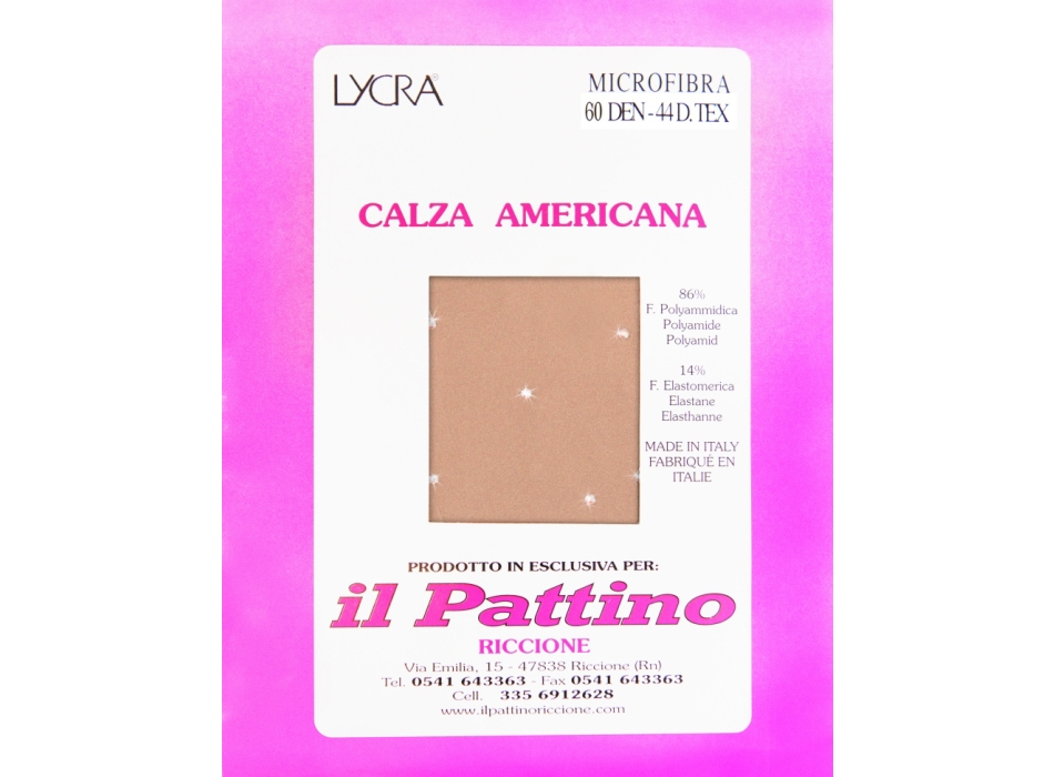 Calza Americana 50/60 DEN con Laccio e Strass" il Pattino Riccione "