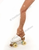 Calza colore naturale pattinaggio con Staffa e Strass 