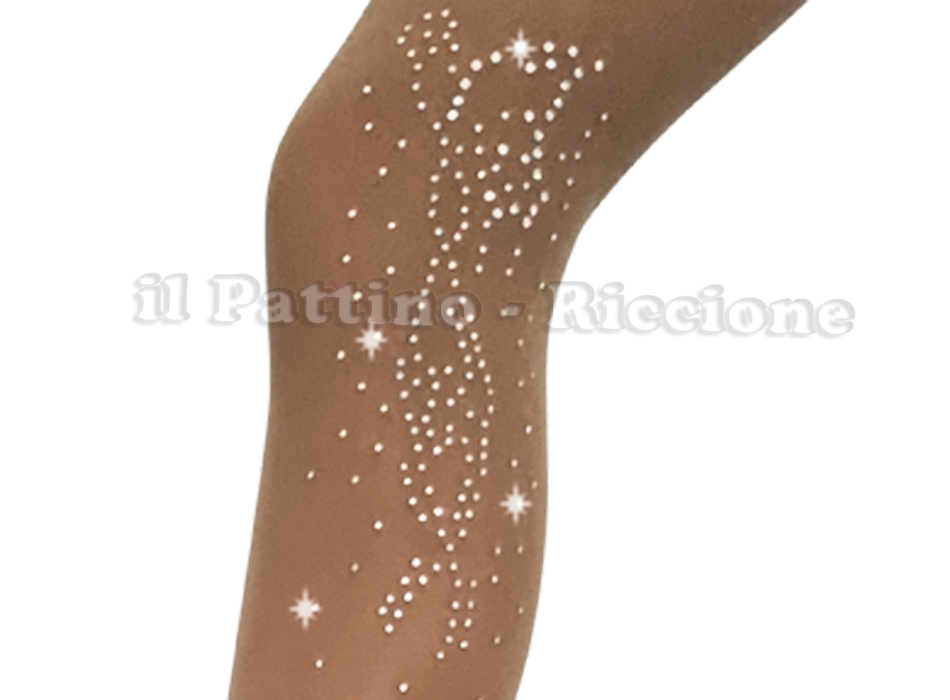 Calza americana colore naturale pattinaggio MICRO SHINE FARFALLA