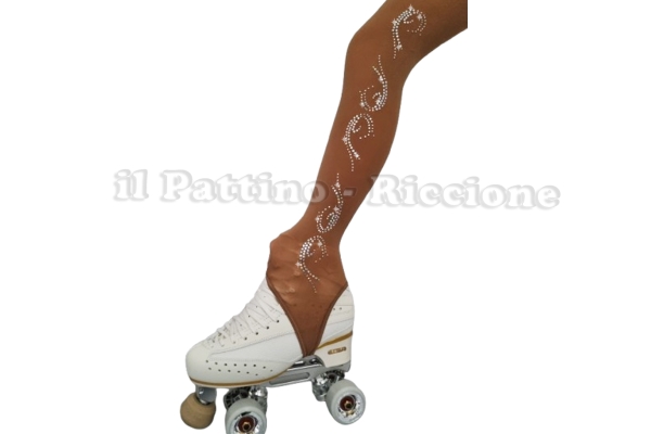Calza colore naturale pattinaggio con Staffa MICRO SHINE ONDA