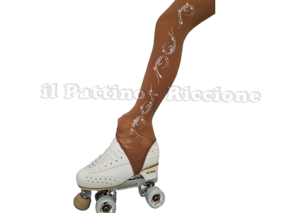Calza colore naturale pattinaggio con Staffa MICRO SHINE ONDA