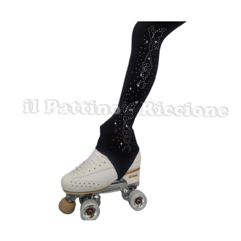 Calza colore nera pattinaggio con Staffa MICRO SHINE FARFALLA