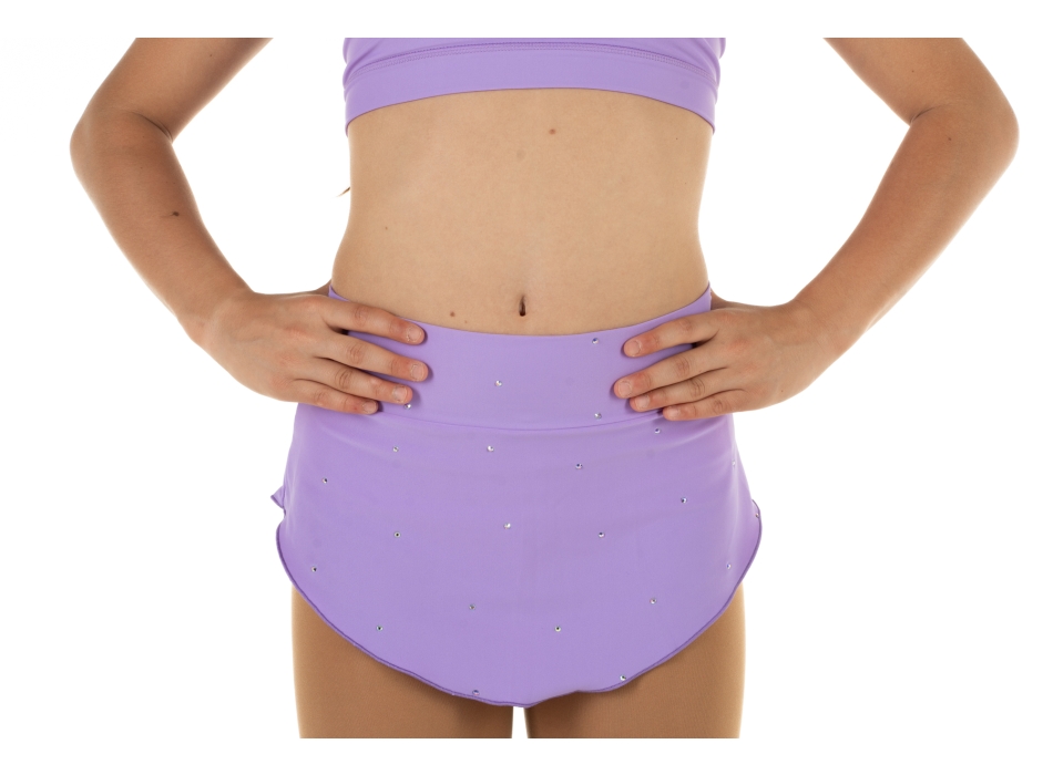 Completo con top America Wave e gonnellino in lycra con strass - LILLA