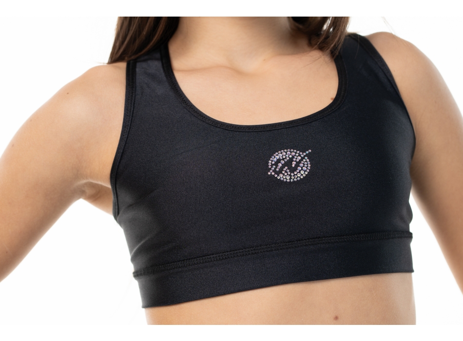 Completo sportivo bambina – Short + Top modello America colore NERO