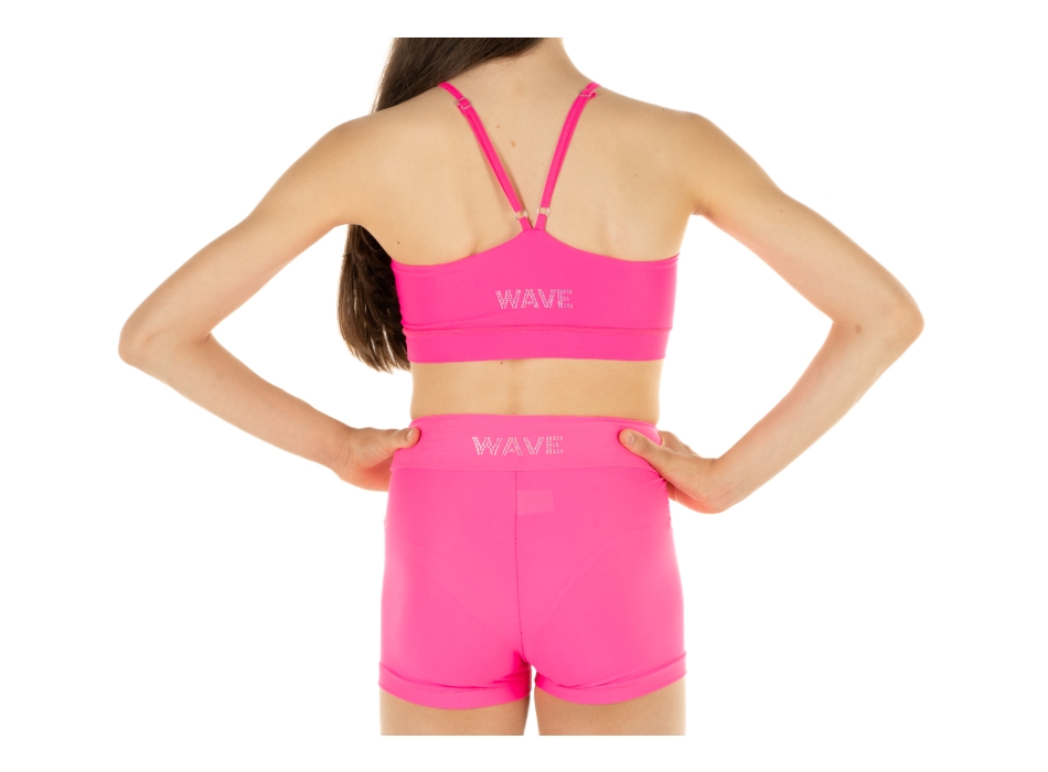 Completo sportivo bambina WAVE – Short + Top modello Asia Fucsia