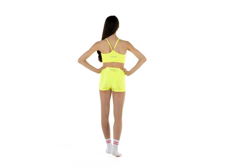 Completo sportivo bambina WAVE – Short + Top modello Asia Giallo Fluo