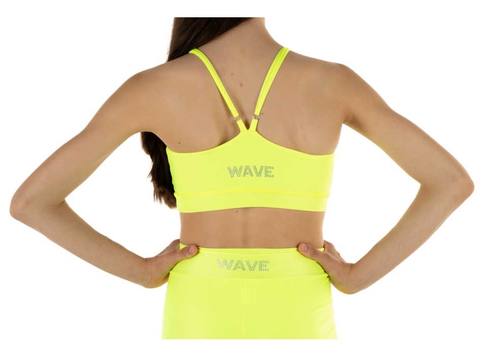 Completo sportivo bambina WAVE – Short + Top modello Asia Giallo Fluo