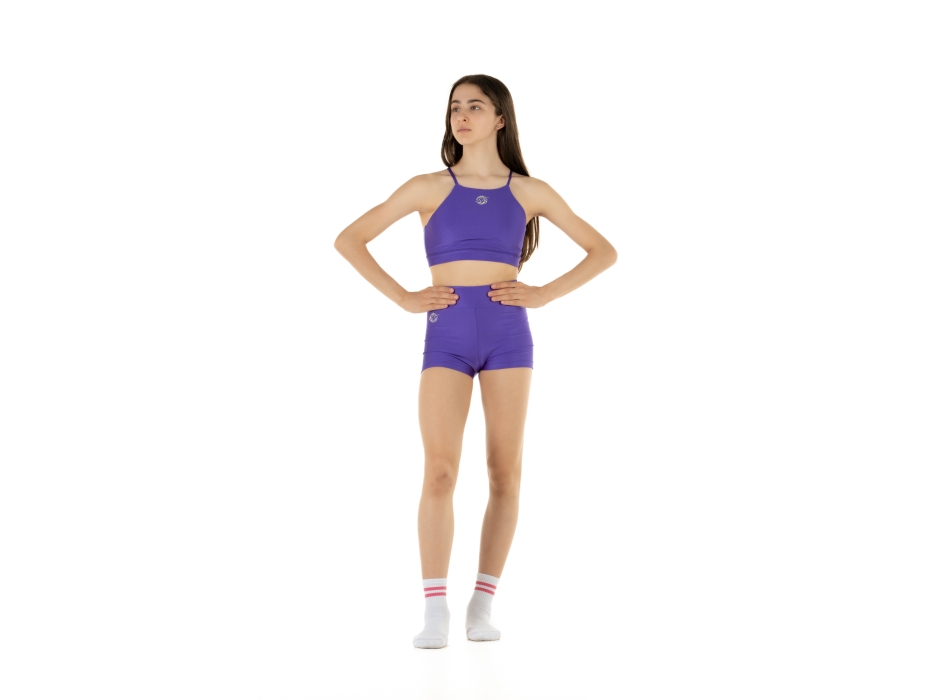 Completo sportivo bambina WAVE – Short + Top modello Asia Viola