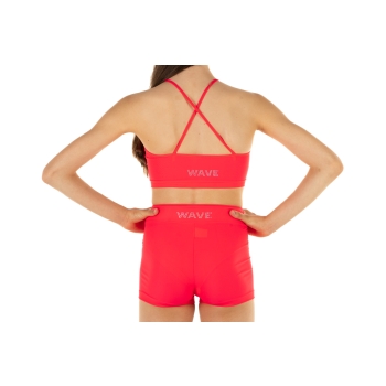 Completo sportivo bambina WAVE – Short + Top modello Emma ROSSO FLUO