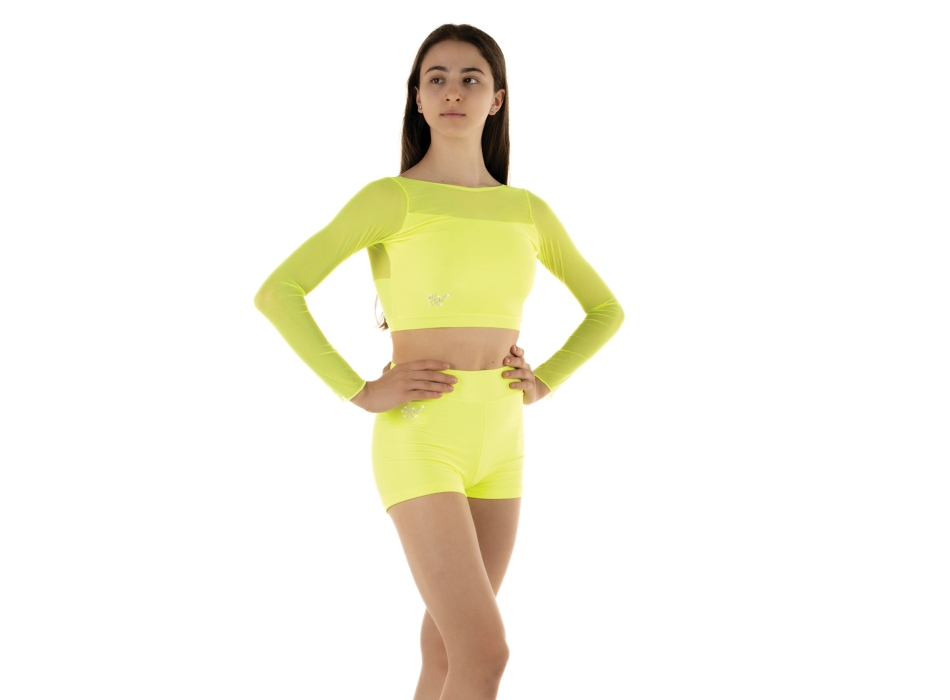 Crop Top Giallo Fluo