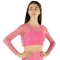 Crop Top Rete Fucsia Fluo