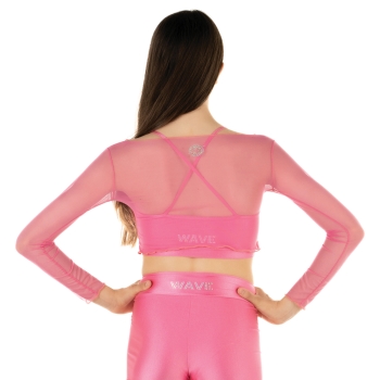 Crop Top Rete Rosa Confetto