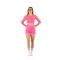 Crop top sportivo Wave in lycra e rete per Donna Fucsia Fluo