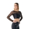 Crop top sportivo Wave in lycra e rete per Donna Nero