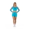 Crop top sportivo Wave in lycra e rete per Donna Turchese