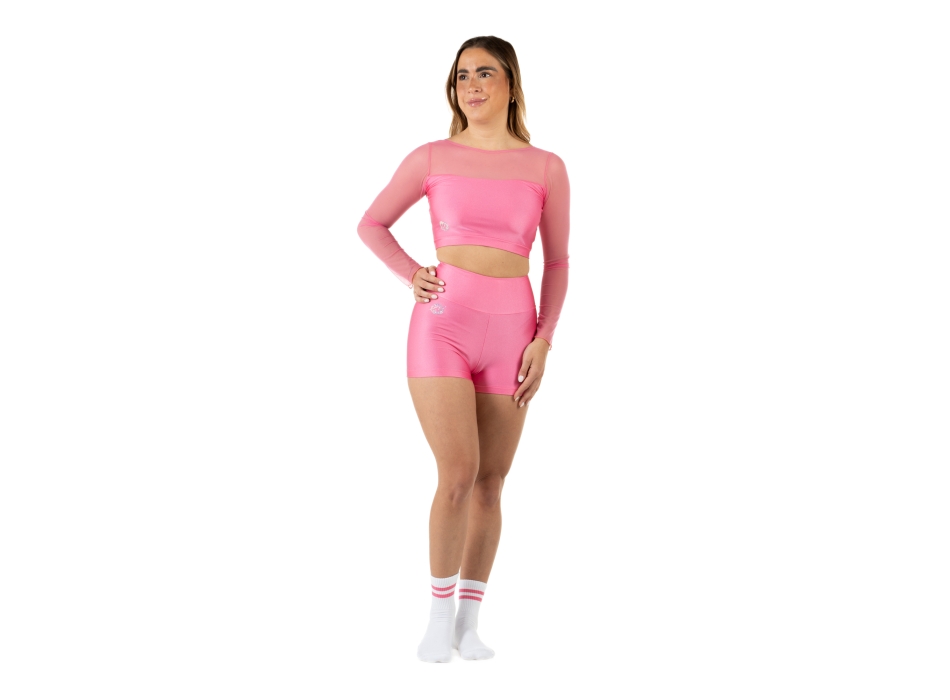 Crop top sportivo Wave in lycra e rete per Donna Viola