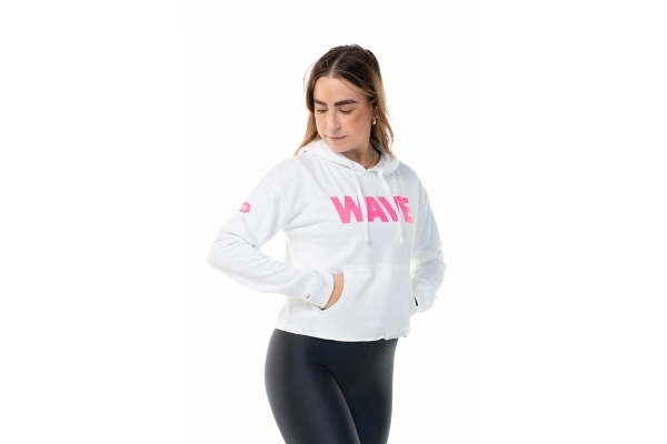 Felpa Wave Bianca Fuxia