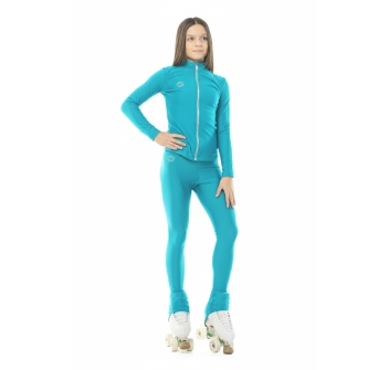 Giacca Basic in Lycra Bambina Turchese