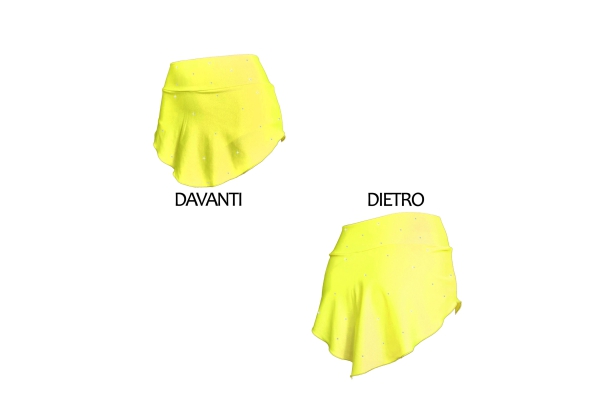 Gonnellino pattinaggio Giallo Fluo con STRASS