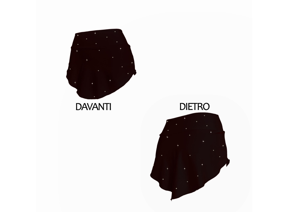 Gonnellino pattinaggio Nero con STRASS