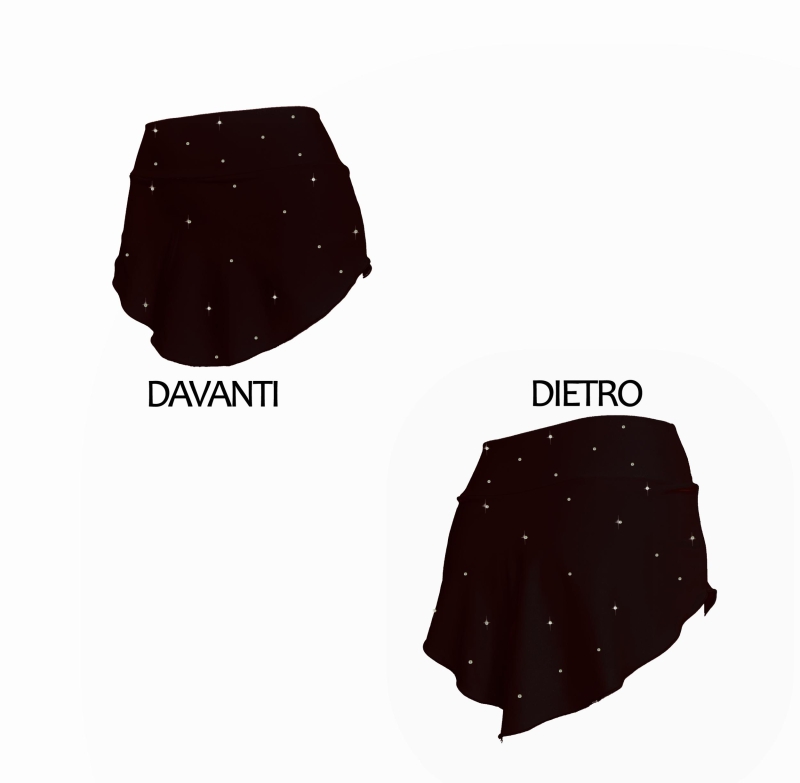 Gonnellino pattinaggio Nero con STRASS