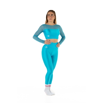 Leggings Wave Basic Fucsia Fluo Donna