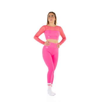 Leggings Wave Basic Fucsia Fluo Donna