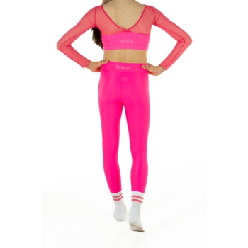 Leggings Wave Basic Rosso Fluo Bambina