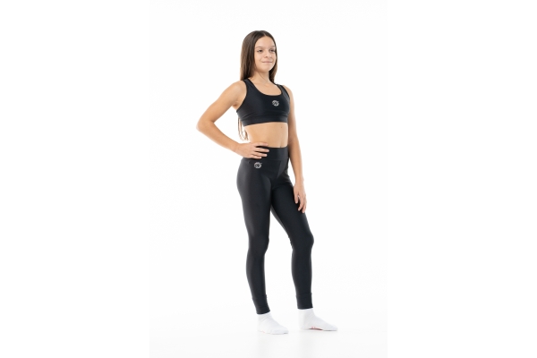 Leggings Wave Basic Nero Bambina