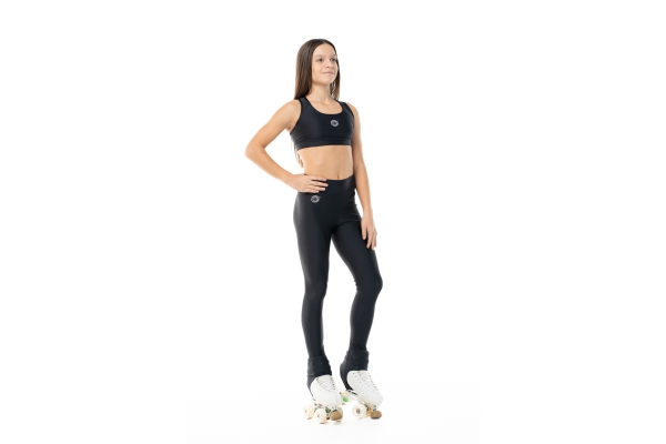 Leggins Wave con Staffa Nero Bambina
