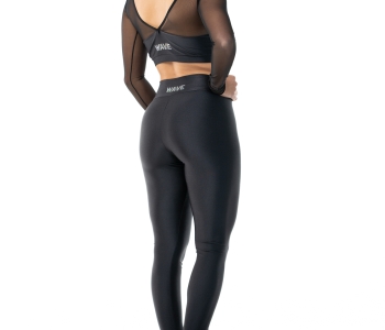 Leggins Wave con Staffa Nero Donna