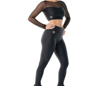 Leggins Wave con Staffa Nero Donna