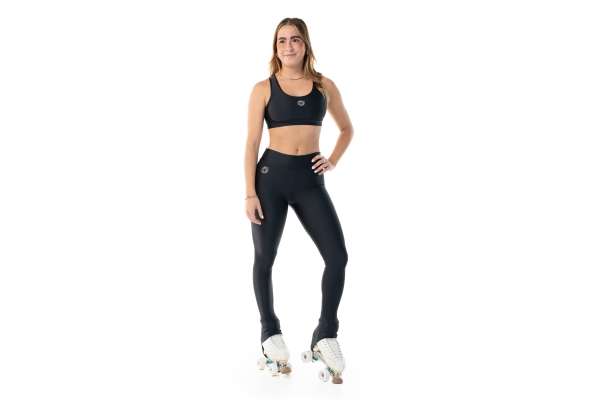 Leggings Termico Wave con Tacco Nero Donna
