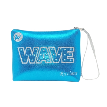 Pochette Wave - Argento Laminato scritta Blu