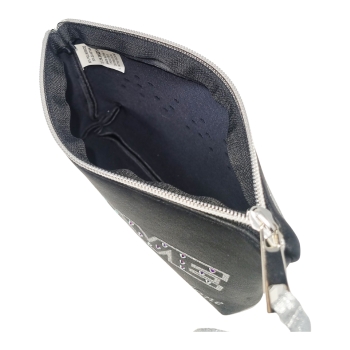 Pochette Wave - Argento Laminato scritta Blu