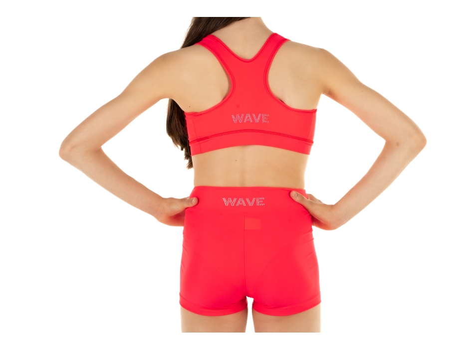 Top sportivo Wave modello America Bambina Rosso Fluo