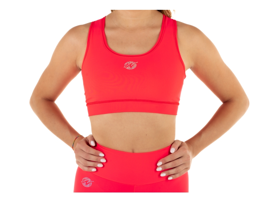 Top sportivo Wave modello America Donna Rosso Fluo