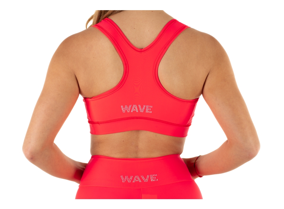 Top sportivo Wave modello America Donna Rosso Fluo