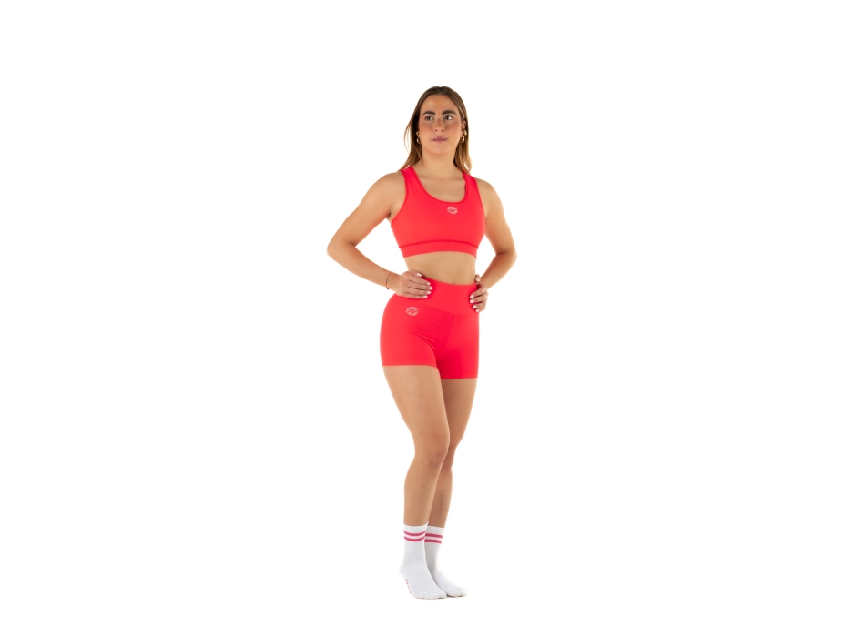 Top sportivo Wave modello America Donna Rosso Fluo