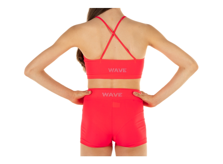 Top sportivo Wave modello Emma Bambina Rosso Fluo
