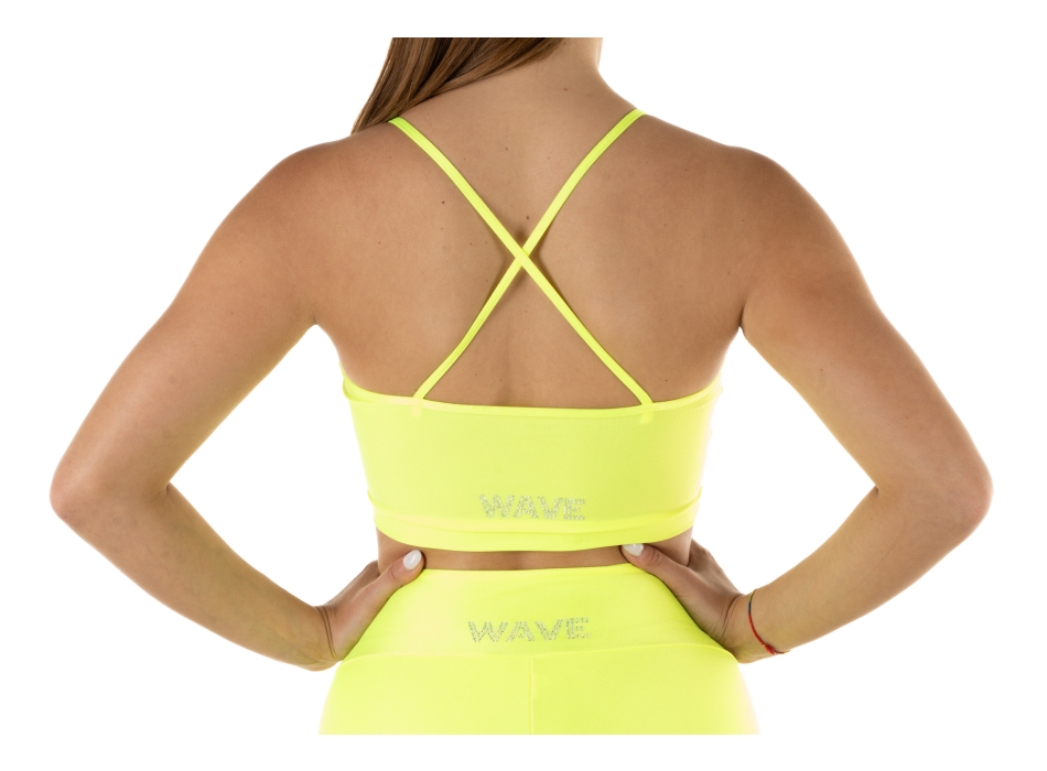Top sportivo Wave modello Emma Donna Giallo Fluo