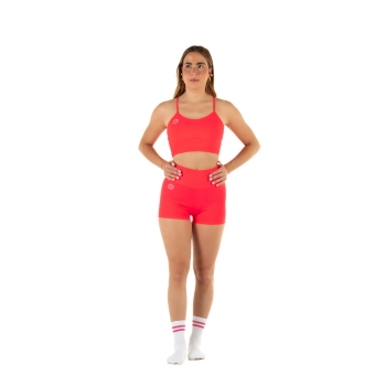 Top sportivo Wave modello Emma Rosso Fluo