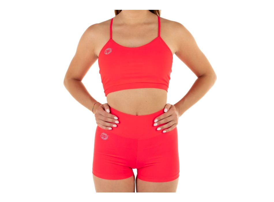 Top sportivo Wave modello Emma Rosso Fluo