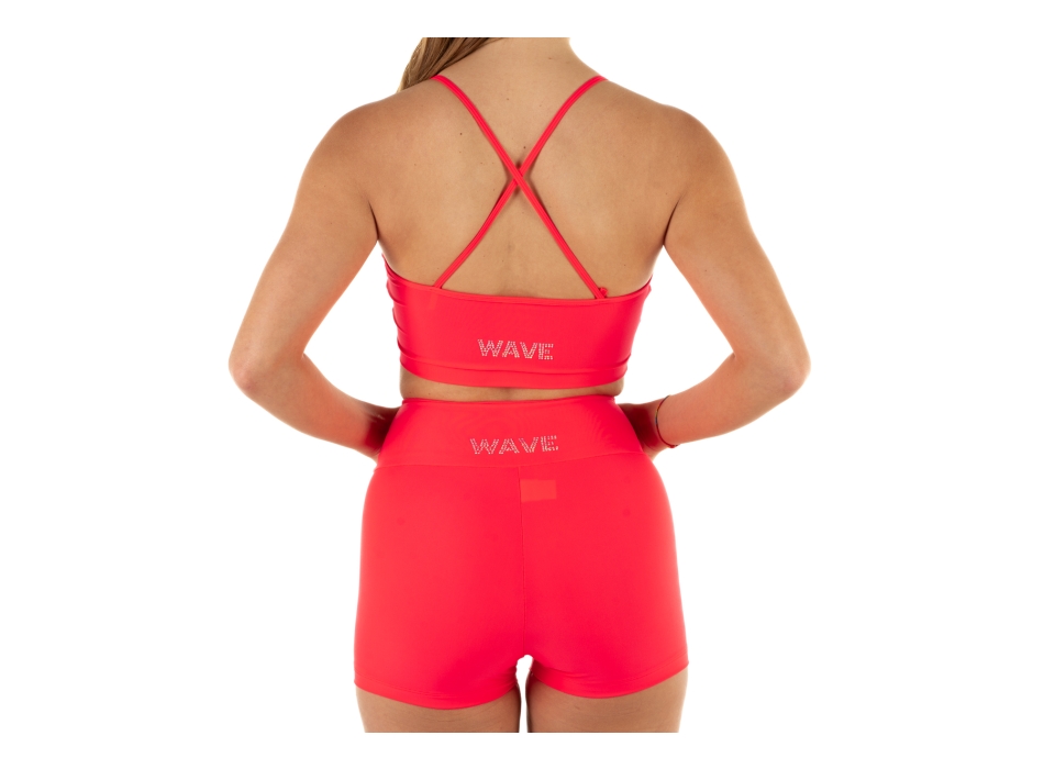 Top sportivo Wave modello Emma Rosso Fluo